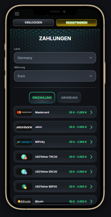 Abhebungen im Kinbet